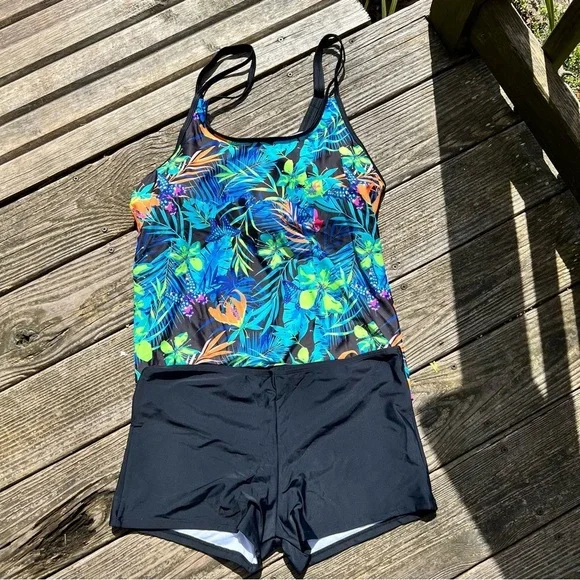 2 piece tropical tankini plus size - Picture 4 of 12